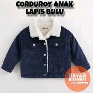 AMF-Official Jaket Cordroy Anak Laki-Laki & Perempuan Corduroy Daleman Bulu Tebal dan Hangat Terlaris - Nyaman,Panjang