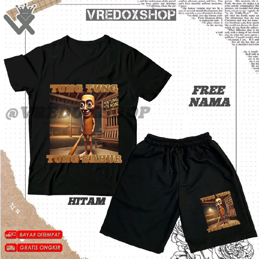 (BISA COD) Setelan Kaos Celana Pendek Anak Motif Anomali Tung Tung Tung Sahur/ Set Baju dan Celana Pendek Motif Tung Tung Tung Sahur/ T-shirt Kids Pakaian Fashion Distro Anak untuk Laki-laki dan Perempuan Usia 3-12 Tahun/ Free Nama