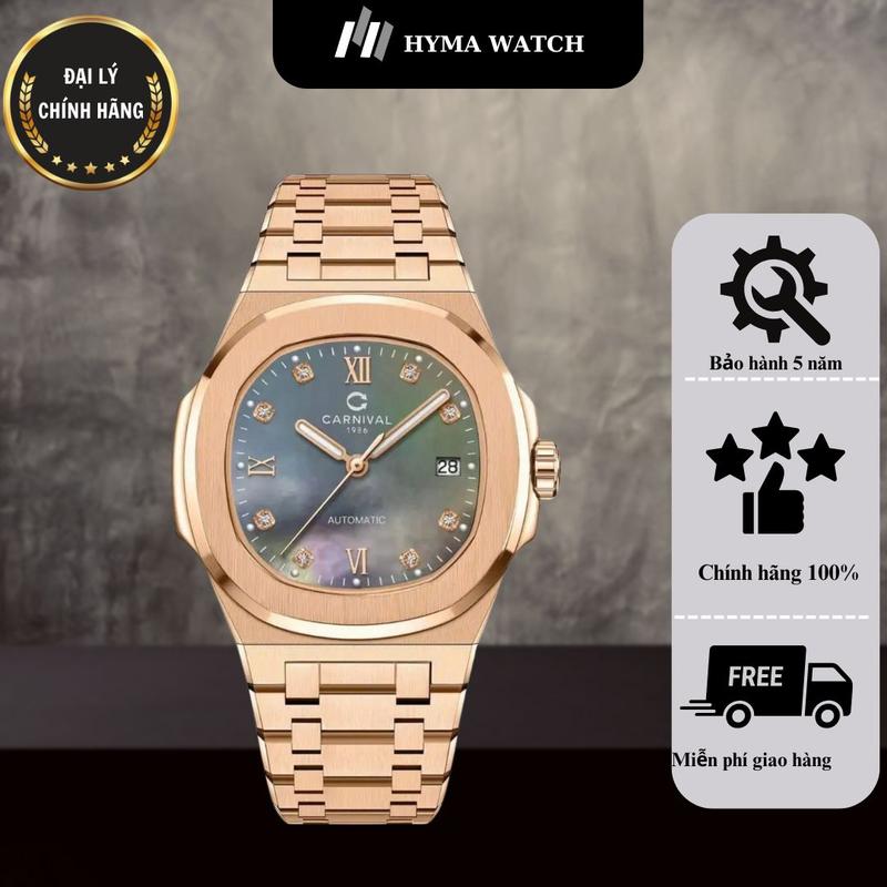  Đồng hồ Nam Carnival 8160G Phiên bản xà cừ Bảo hành 5 năm Hyma Watch 