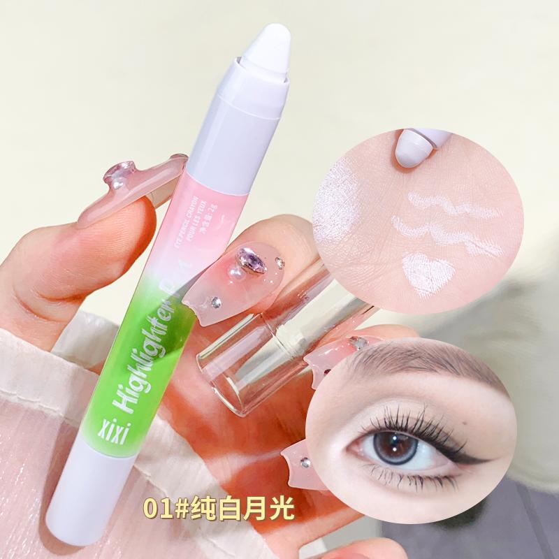 Bút Bắt Sáng, XIXI, Bút Chì Tơ Tằm Kim Cương, Bút Chì Kẻ Mắt Lì Lấp Lánh, Bút Bắt Sáng Trang Điểm Mặt, Lâu Trôi, Bút Kẻ Mắt Màu Trắng, NO.D645