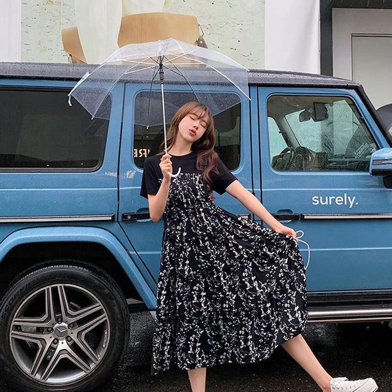Product Introduction of Women's Summer Dress Mid-Length Floral Printed Boho Casual Daily Chiffon Dress 13