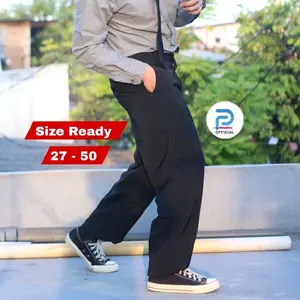 Celana formal pria reguler fit bahan berkualitas Celana Standar Pria, cocok kerja, kuliah, wisuda, lamaran, nikah Nyaman Hitam Panjang