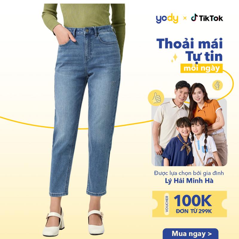 [Đồng giá] [ LIVE ] YODY Quần Jeans Nữ Baggy Mài Xước Nhẹ QJN7040