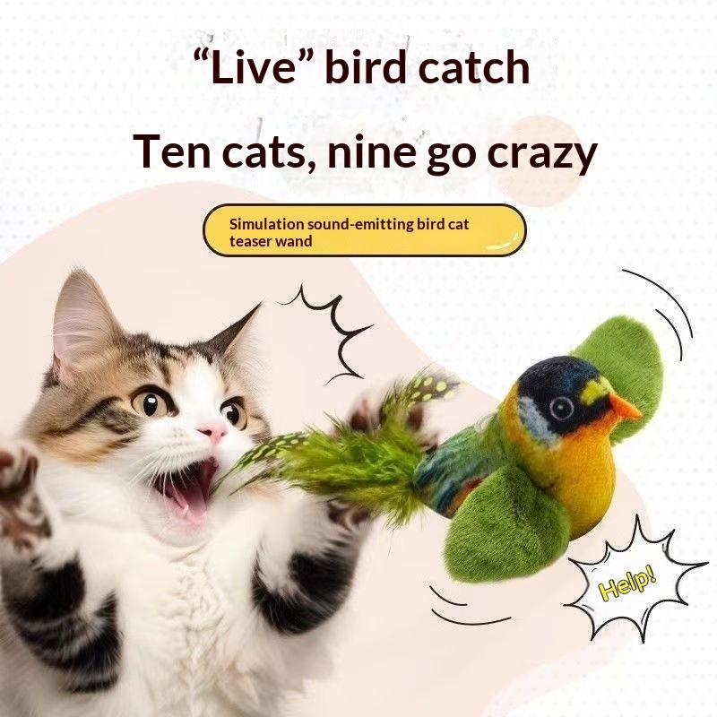 Đồ chơi hình cần câu mèo có thể lắc lư, một món đồ chơi thú vị để mèo vui chơi, với thiết kế hình chim sống động, lông vũ bền chắc và phát ra tiếng kêu.Tuyệt vời để giúp thú cưng của bạn giải trí tại nhà.
