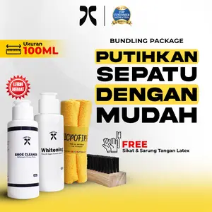 Paket A2 - Pemutih Sepatu Putih Kanvas, Sabun Sepatu Shoe Cleaning Premium Sneaker Sepatu Pria Pembersih Sandal Wanita Cleaner - Summer Shoe Care
