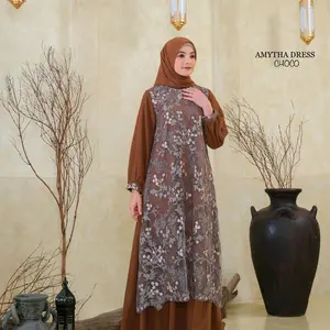 Amytha Dress Terbaru/ Dress Brukat/ Dress cantik/ Dress Kondangan/ Dress Lebaran By dwkebaya