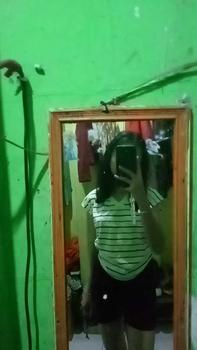 Product Review of V-NECK CROP STRIPE KERUT- Top tee Garis salur Kaos Atasan basic Katun Leher V Wanita Cotton Combed 30s Premium Lerist T-Shirt Polos Baju Pendek from J**a 0