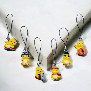 Charm HP Karakter Dino Kuning Lucu Clay Handmade Phonecharm Handphone Phonestrap Tali Gantungan HP dengan Desain Unik dan Warna Cerah