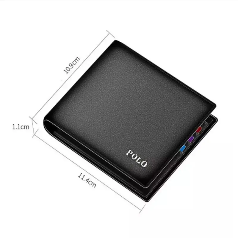 Dompet Pendek Pria Kulit PU P-070 Dompet Casaual Pria Model Simple + Bonus Box