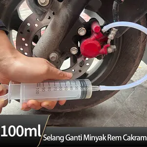 Suntikan 100ml Spuit 100cc + Selang Kuras Minyak Rem Suntikan 100ml Spuit 100cc + Selang Kuras Minyak Rem