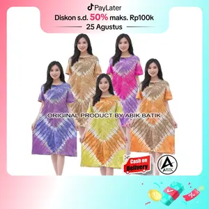 Paket 5pcs Daster Kaos Non Busui Leher Tali Batik Standar Wanita Dress