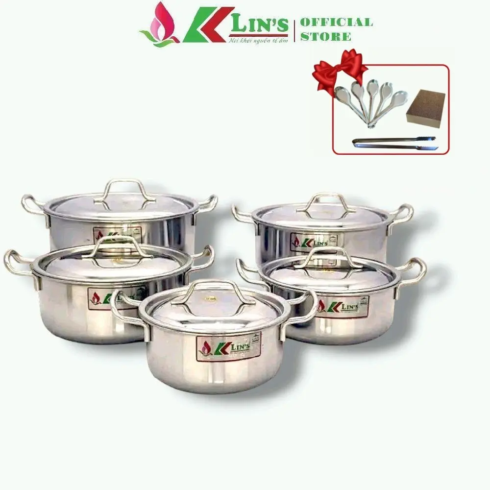 BỘ 5 NỒI INOX KLINS (16-18-20-22-24CM)