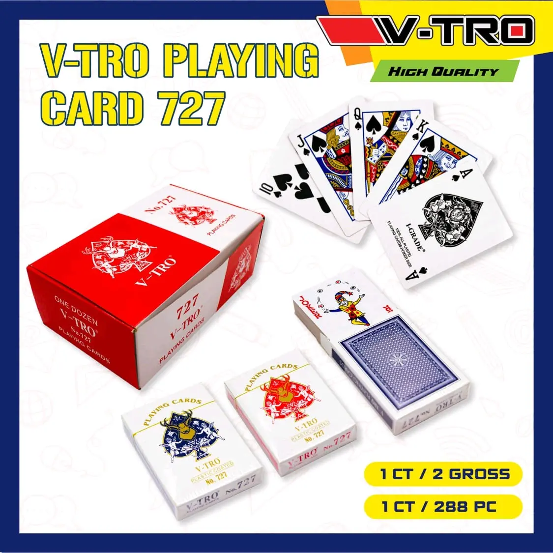 12 Pcs Kartu Remi 727 Playing Cards Kartu Permainan Vtro