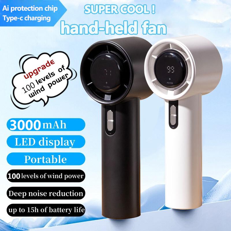 Quạt Cầm Tay USB 100 Tốc Độ Màn Hình Kỹ Thuật Số Sạc Lại 1