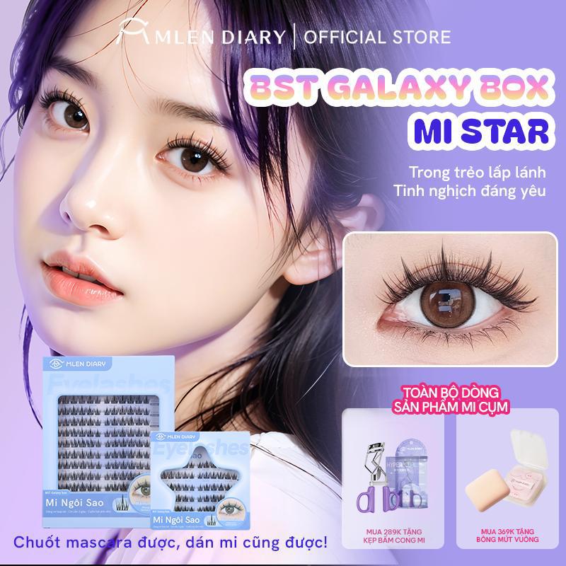 Mlen Diary - BST Galaxy Box - Mi Stars Mi Ngôi Sao Mi Giả Tách Sợi Mi Cụm Dễ Dùng Mi Gắn Ăn Ảnh Mi Gia Chùm 3 Cụm Sợi Mi Mảnh Có Thể Sử Dụng Được Nhiều Lần