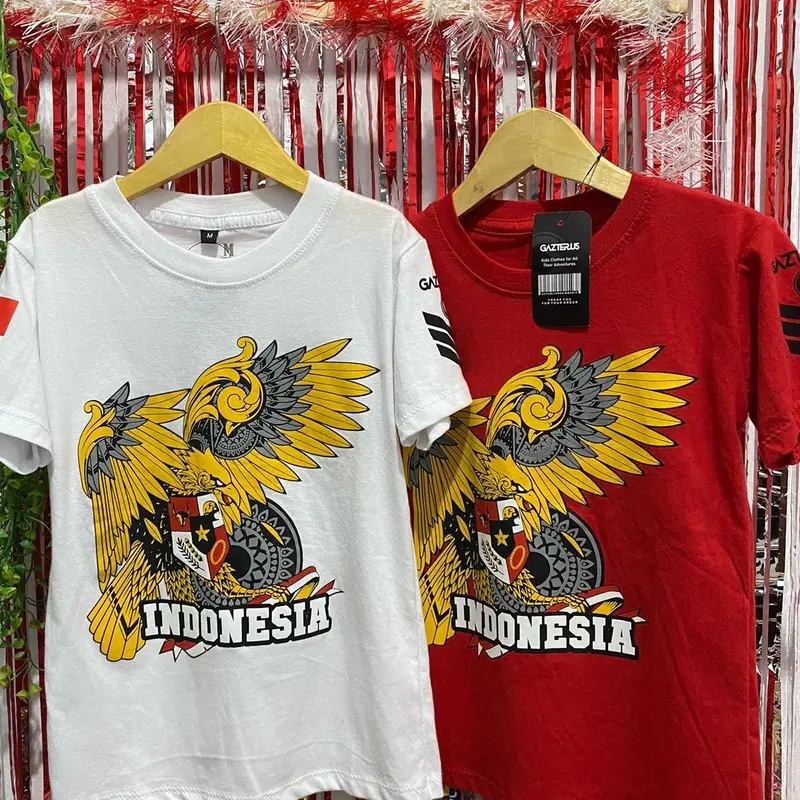 kaos anak Indonesia gambar garuda merah putih bahan katun 30s sablon plastisol  Fashion Pakaian anak 2