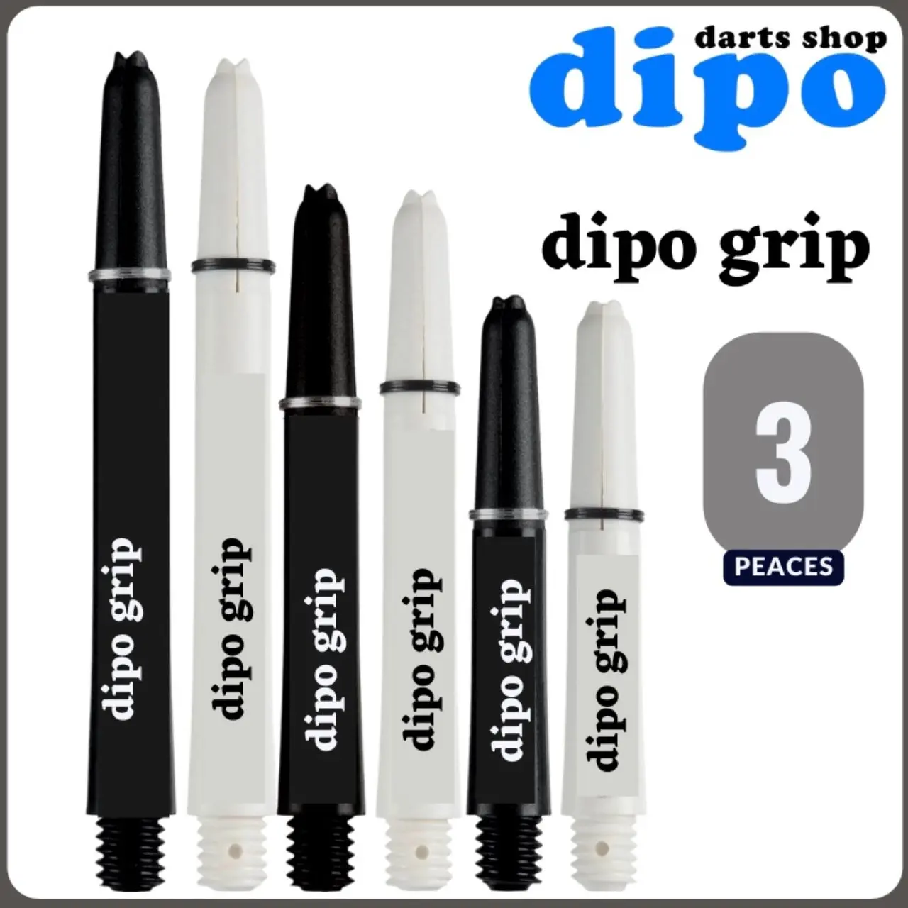 DIPO Darts Shaft - Dipo Grip Ring Shaft 【Black / White Color】