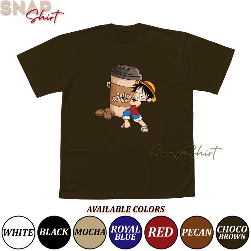 Product Introduction of Coffee Luffy Cotton T-shirt Unisex 220 GSM Crew Neck Round Neck Menswear Top Customized 19