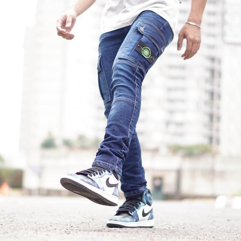CELANA CARGO CELANA PANJANG JEANS PRIA DENIM SLIMFIT Lembut Stretch Nyaman 4