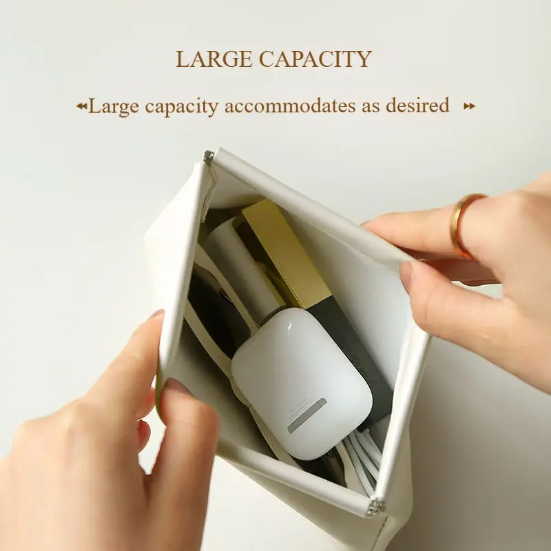 Automatic closing storage bag, portable data cable, sorting bag, charger, lipstick, makeup bag, glasses, travel storage bag