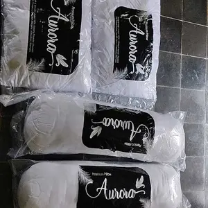 Brendis Dan Boboyuk 2 Bantal 2 Guling Tidur Hotel Kain Katun Isi Silikon Premium Grade A Bed