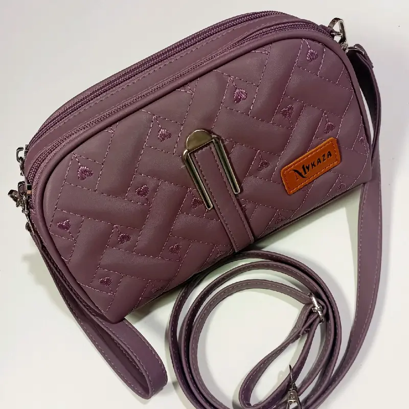 Dompet Tali Panjang 2 Ruang Motif Bordir Bahan Anti Air Slingbag Selempang 0