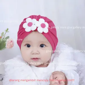 Gisa Gallery Store Turban Anak Bayi Baby Girl Bunga Rajut Puff Lucu 0-2 Tahun untuk Tampilan Cantik dan Nyaman