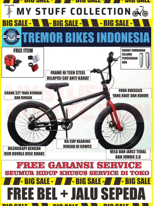SEPEDA BMX MORISON BY PACIFIC GROUP UKURAN 20 INCH BAN JUMBO 3.0 FRAME DENGAN REM DOUBLE CAKRAM TEBAL BISA DARI USIA 8 TAHUN HINGGA DEWASA 80 KG 8