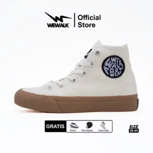 Sepatu Wewalk - Basic High White Gum Original Sepatu Pria Wanita sneakers casual shoes kasual  canvas  black high cut Snekers