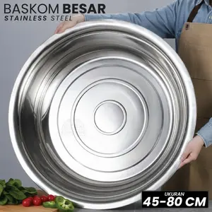 Paling Murah! Baskom/Wadah Besar 55 Cm Kualitas Premium Project MBG BGN Stainless Steel Multifungsi
