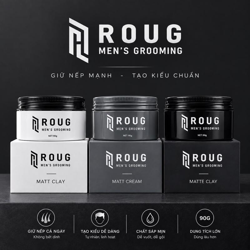 Roug Sáp Vuốt Tóc Đen 90gr & Trắng 90gr Cao Cấp Cho Nam Tặng Lược Giúp Tạo Kiểu…