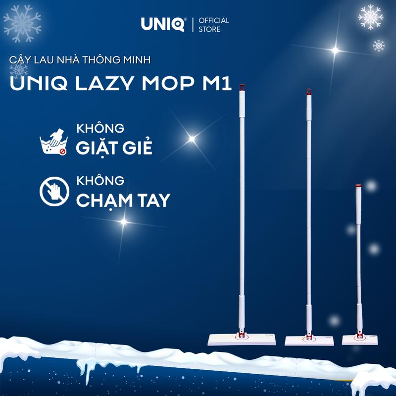 Cây lau nhà lười kẹp khăn UNIQ Lazymop M1 cây lau sàn thông minh đa năng mini tương thích nhiều loại giẻ lau kính trần nhà vệ sinh bàn bếp