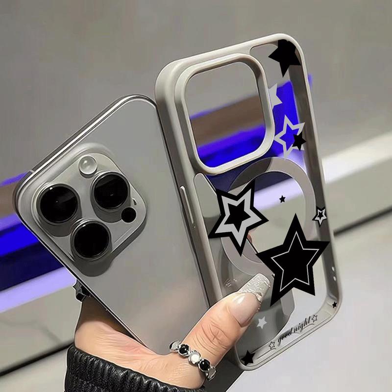 Các ngôi sao đen bạc xếp lớp phù hợp với vỏ máy iPhone17/16/15…