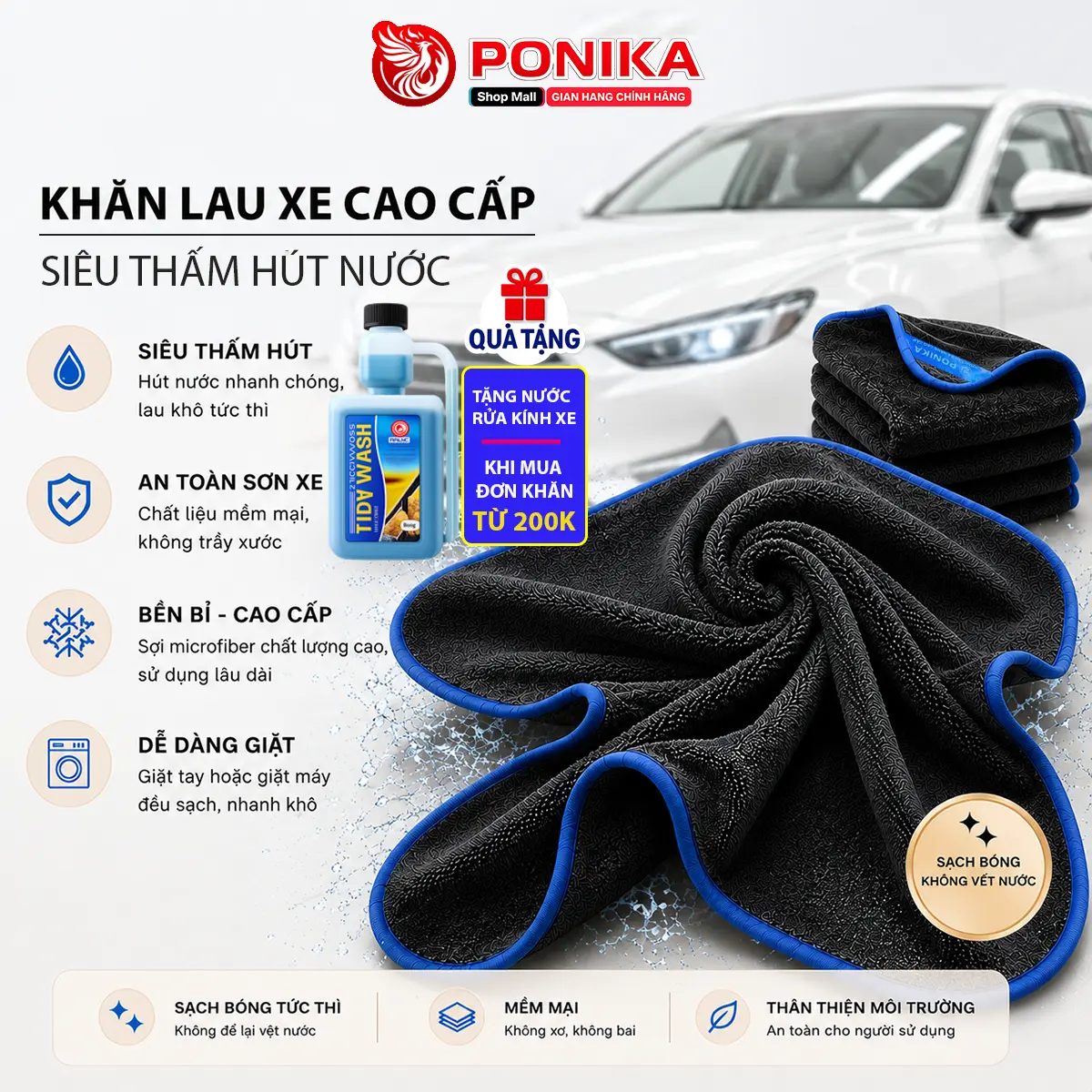 Khăn Superfine Fiber 650gsm - Siêu Thấm Hút - Khăn Lau Đa Năng Cao Cấp