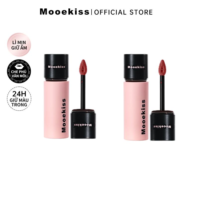 COMBO 2 SON Mooekiss Son Bùn Lì Mềm Mịn Như Nhung Giúp Làm Giảm Thâm Môi Sáng Da Cho Tone Da Vàng 3g*2