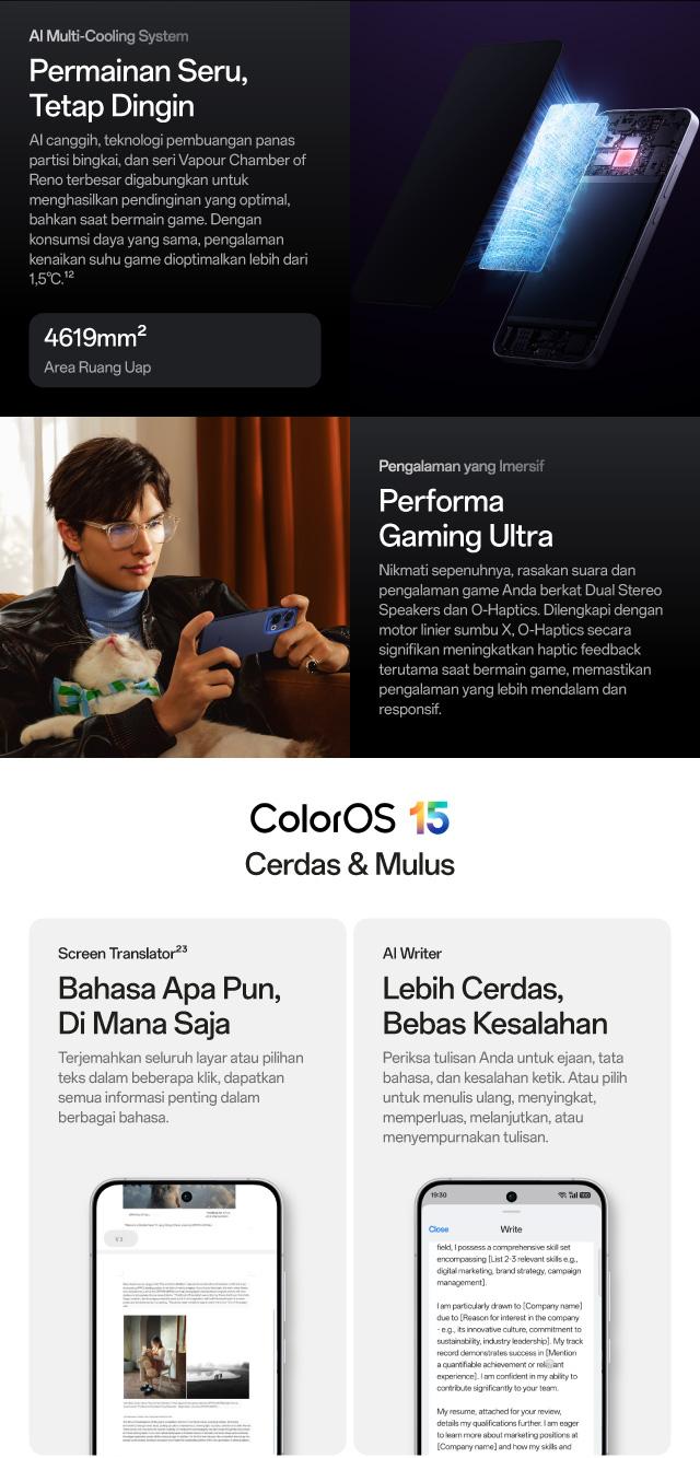 OPPO Reno13 5G 12GB/256GB [80W SUPERVOOC 5600mAh Battery, IP69 Water Resistance: Underwater Photography, AI Livephoto]