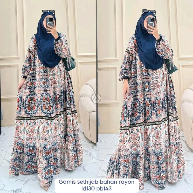 Lavanya Set Hijab Gamis syari || Gamis Set Hijab Dress Wanita Rayon  Diamond 6
