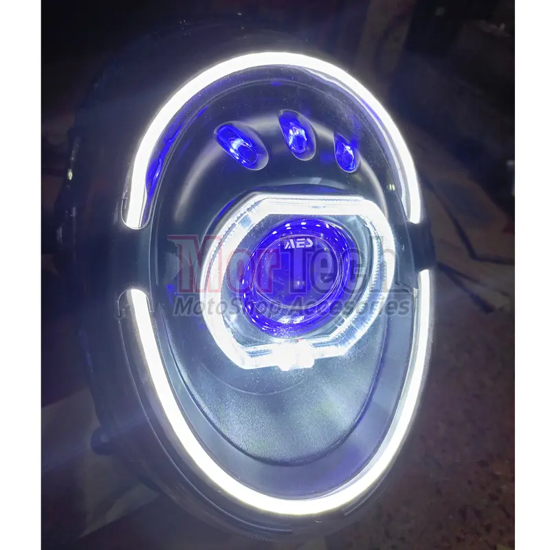 Projie Biled AES Turbo SE Experience 2.5inch + Ring Shroud Scoopy Headlamp Reflektor Lampu Depan Projie Bi-LED Biled Komplit Mika PNP New Scoopy ESP 2017-2020 1