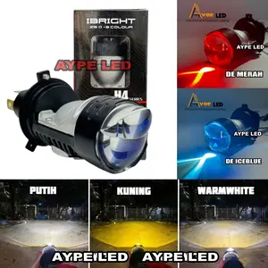Lampu Utama Mini Biled H4 IBRIGHT ZE 0 3 Warna Cahaya Bluelens Plus Demon Lampu Depan H4 3 Warna