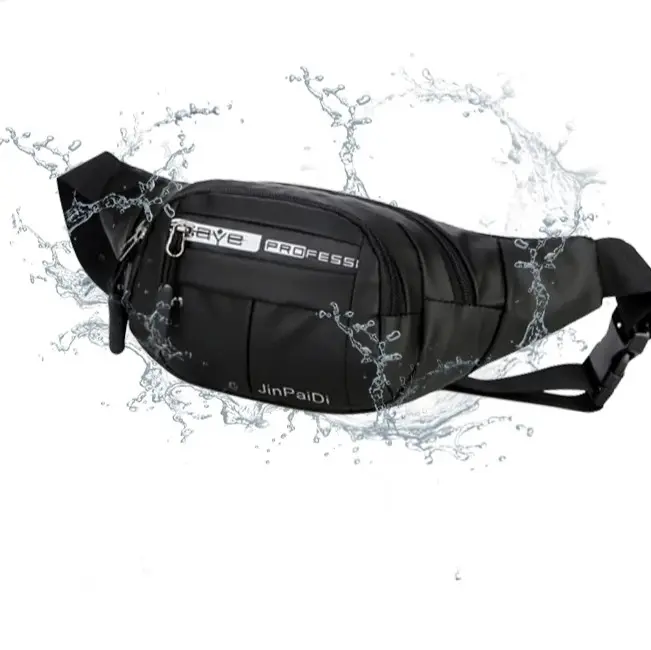 Tas Pinggang Selempang Waistbag Murah Anti Air Berkualitas Multifungsi Tas Pinggang Tas Bahu Pria Cowok Slingbag Canvas Hitam Abu Biru Tua Kanvas