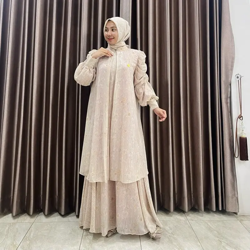Alesya Official Dress Layer Malay Set Hijab Muslim Gamis Wanita Remaja Dewasa Pesta Kondangan Maxi Mewah 3