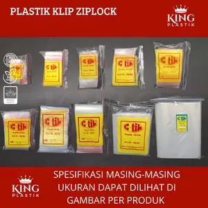 Plastik Klip 7X10 6X10 5X8 4X6 3X5 Ziplock Zipper Uk 7X10 6X10 5X8 4X6 3X5 cm @100 Lembar Wadah