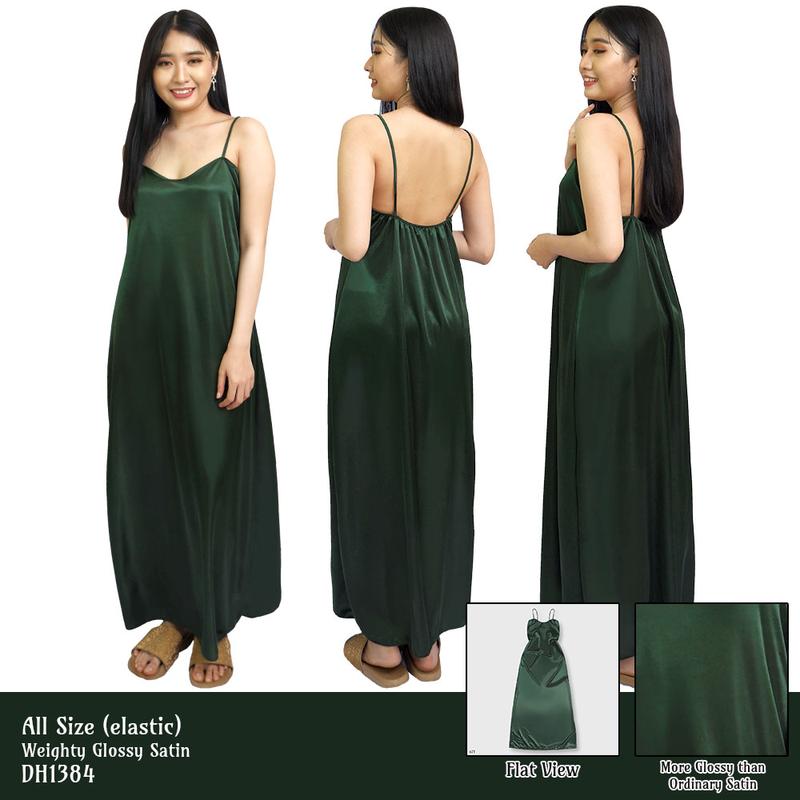 FOLVA dress panjang tanktop baju tidur satin all size 4