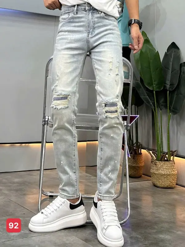 Quần jean nam dài đen rách vải sơn cao cấp -Chất denim co giãn Ôm gọn chân- Ms 97 Menswear Pants Có Túi 8