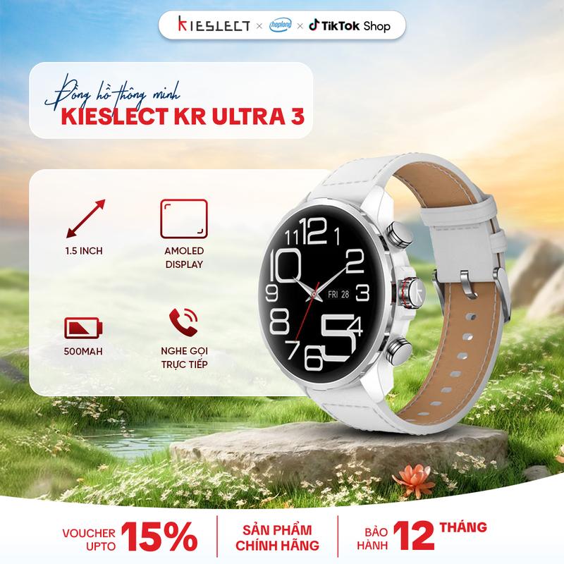 Đồng hồ thông minh Kieslect KR Ultra 3 - 1.5" HD AMOLED Display - Pin 500mAh - VO2 Max và phát hiện ngưng thở khi ngủ