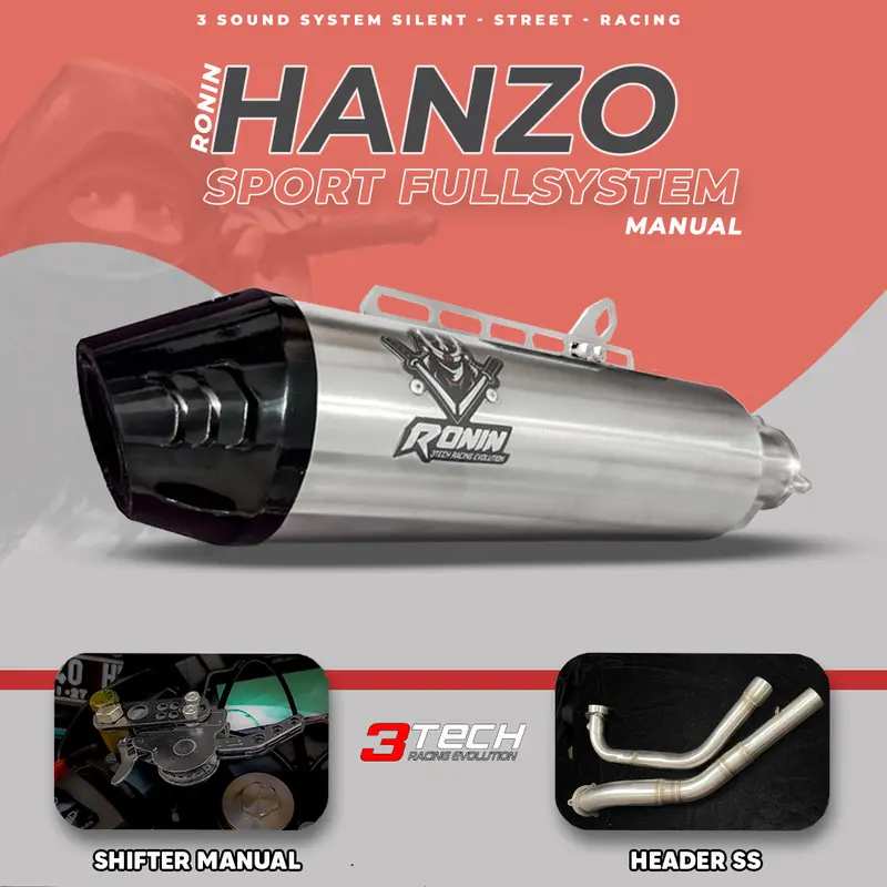 Motor Sport & Bebek 110cc -160cc Ronin Hanzo Knalpot 3 Suara 3tech Original dan Begaransi Resmi FULLSYSTEM R15 V3 R15 V4 CBR150 GSXR150 MXKING SUPRA SATRIA FU XABRE VIXION  CB150 CB150X CRF KLX WR155 2