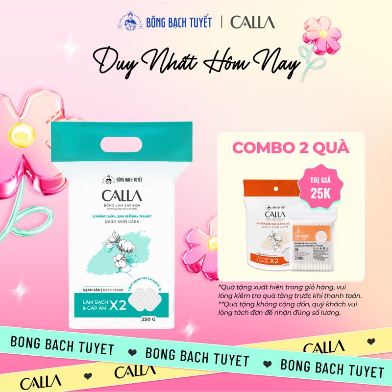 Bông làm sạch da Calla Bông Bạch Tuyết Sạch Sâu túi 250gr an toàn cho da @bongtaytrang, @lamsachda, @nữ, women, @lamdep, @taytrang Làm Đẹp Da Skincare