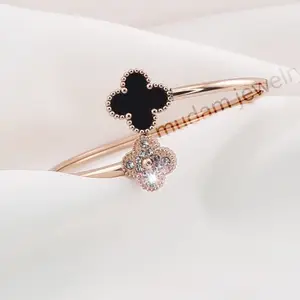Gelang Lentur Bangle Model Daun Semanggi Diamonds Satu