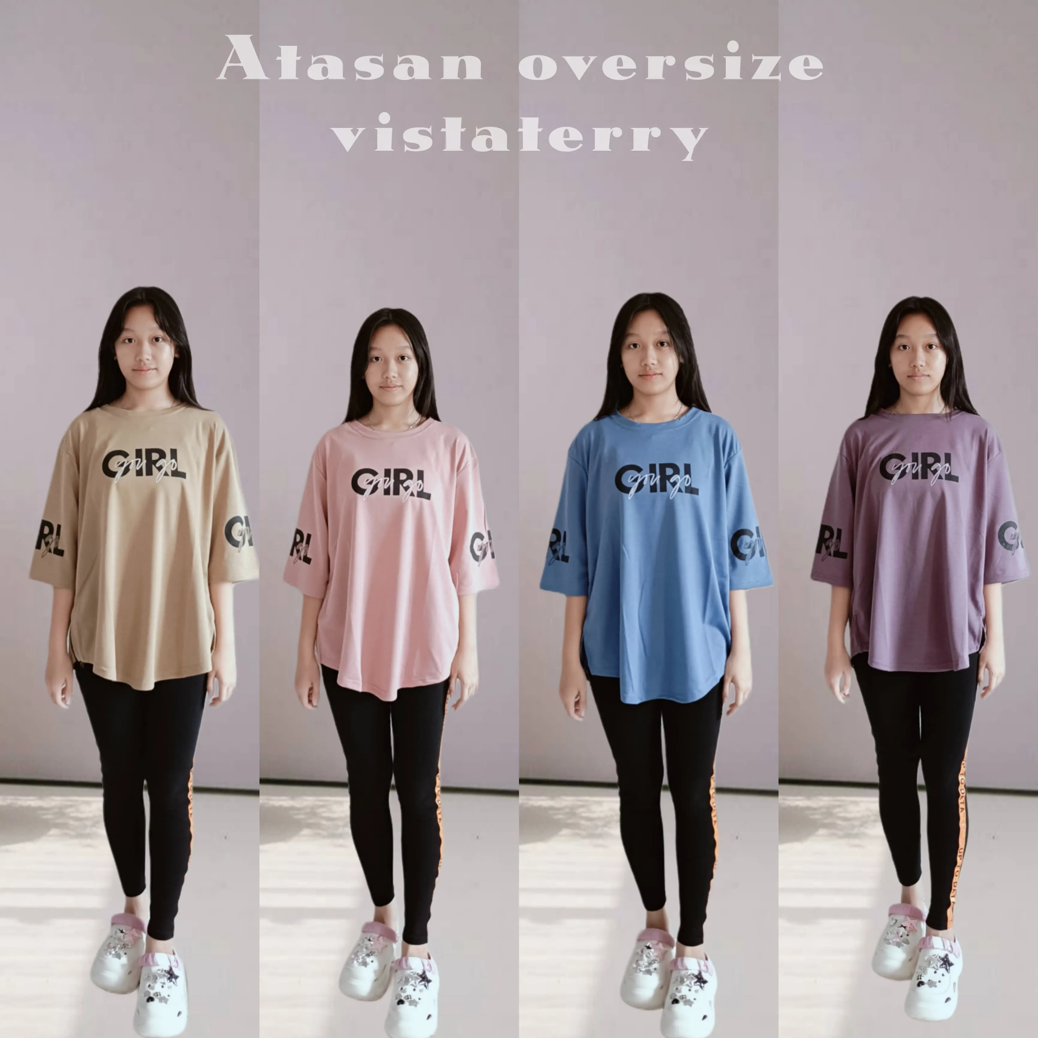 KAOS OVERSIZE Stronger /ATASAN WANITA/ATASAN KEKINIAN LENGAN 7/8/ATASAN HIJAB