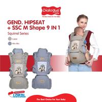 Gambar DIALOGUE BABY Gendongan Hipseat + SSC M Shape 9IN1 Squirrel Series DGG4339 - Abu dari Dialogue Group Store Kota Bandung 1 Tokopedia
